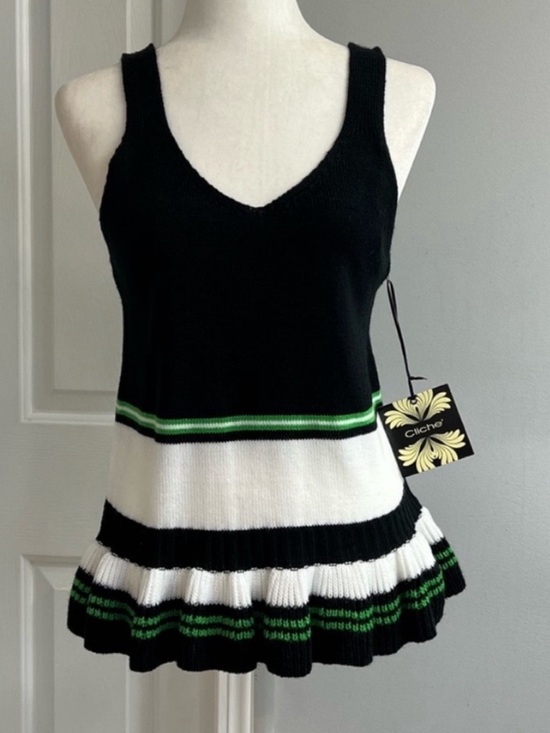 Cliche Tops - Cliché Black & White Tank Size M